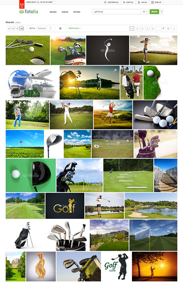 Esempio di Moodboard per associazione di golf - Fotolia